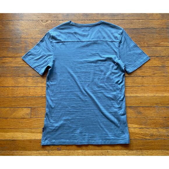 BOSS Hugo Boss Blue Mercerised V-Neck T-Shirt Mens sz S - Picture 6 of 11